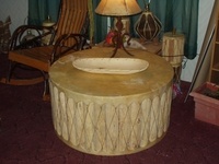 Use Native Drums As Rustic Tables For Southwestern Home Decorating